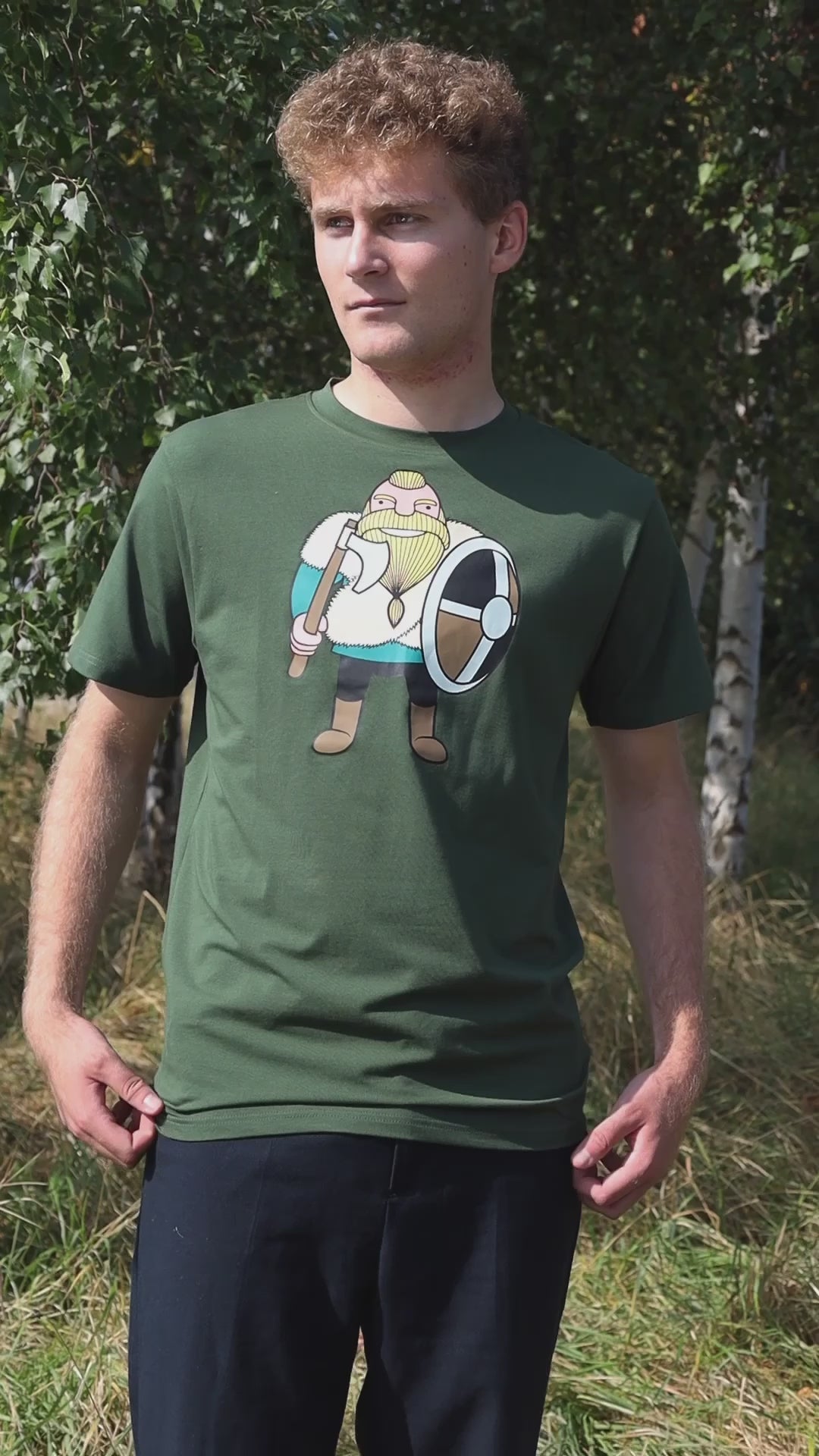 Herre t-shirt med viking