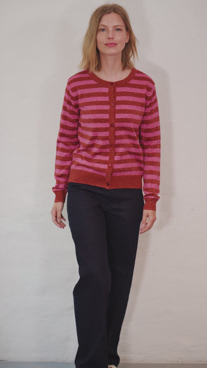 Danesaga Glitter Cardigan Chili/Soft Cherry