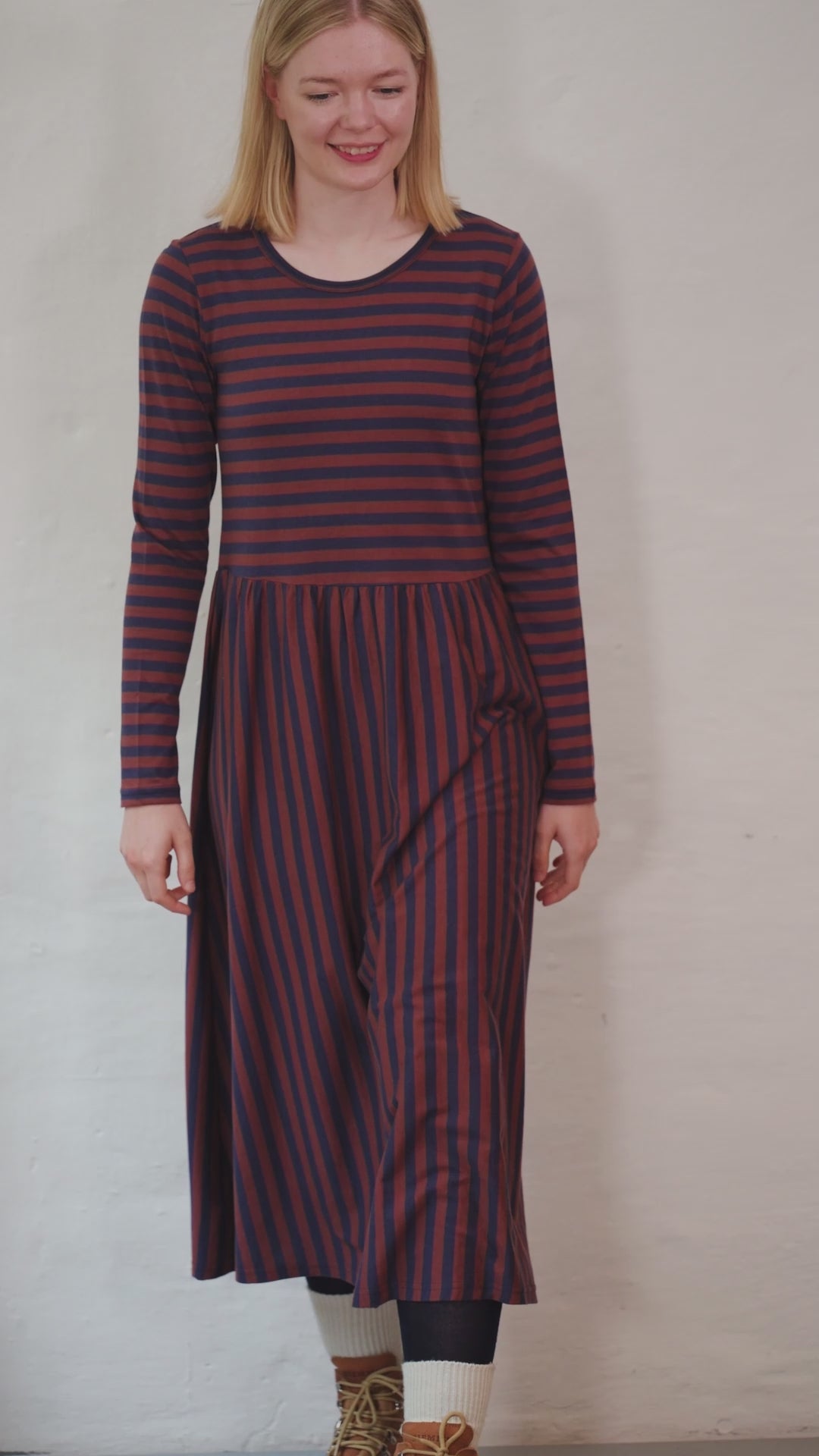 Danekroeyer LS Modal Dress Dk Navy/Dk Merlot