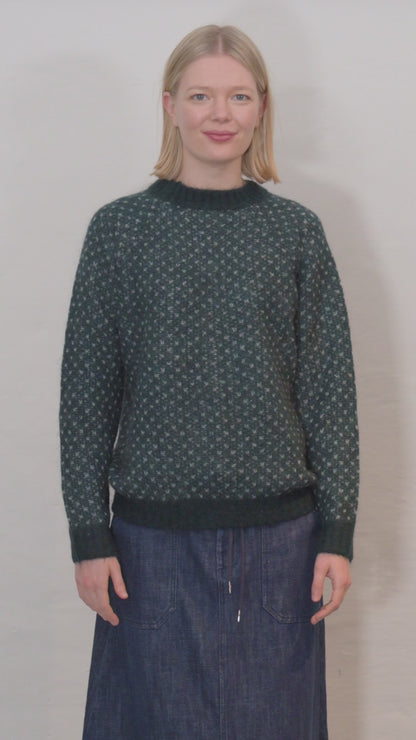 Daneherbal Alpaca Jaquard Sweater Dk Slate/Lt Blue Grey 