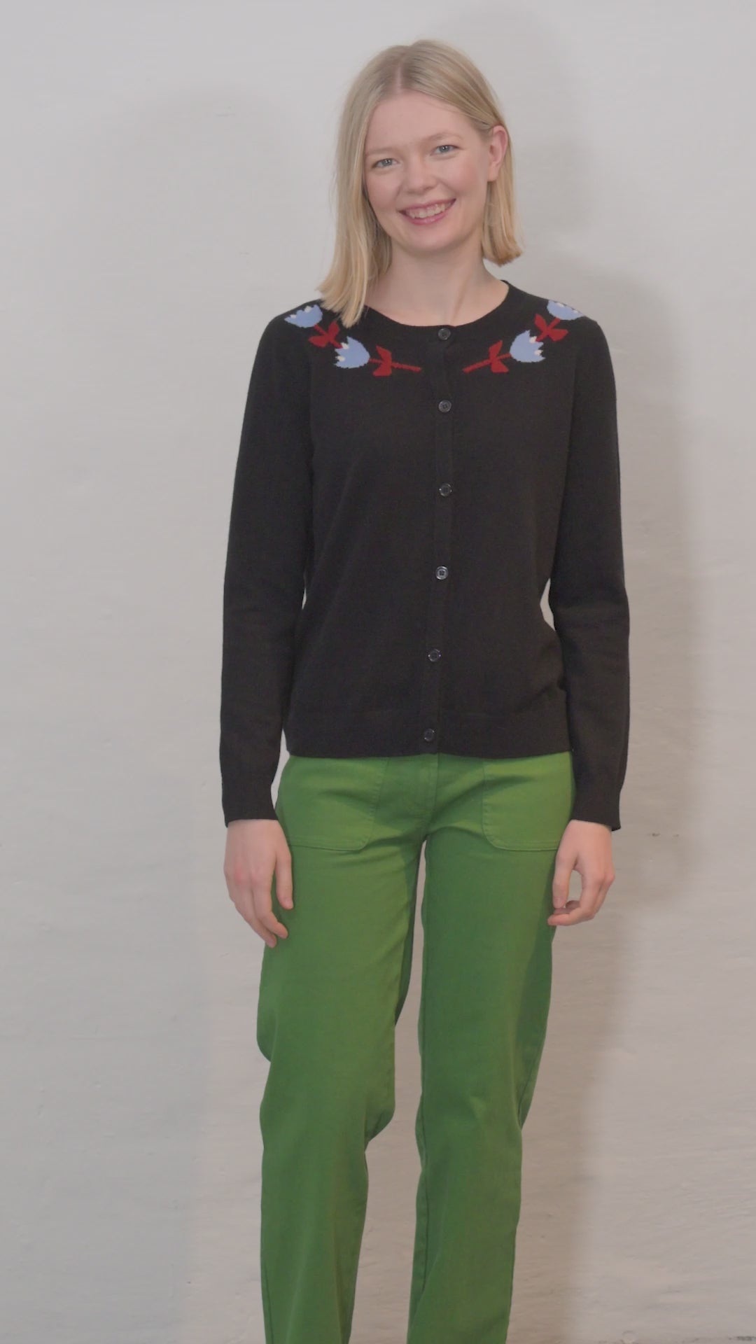 Danelife Merino Wool Cardigan Black