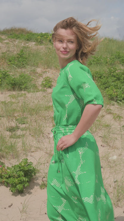 Danespresso Seersucker Skirt Green/Chalk TROPFUZZ