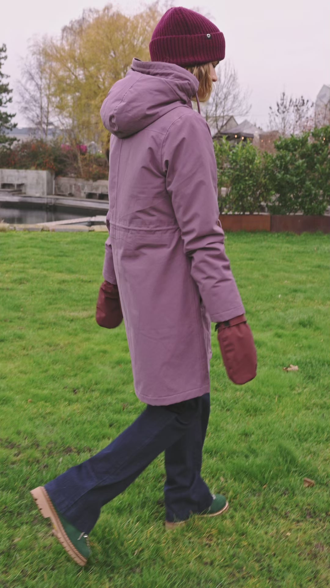 Danenora Winter Parka Grey Plum