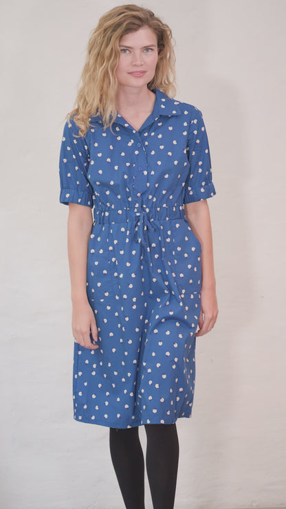 Danesusanne Poplin Dress Dark Blue LILFLUFFERS