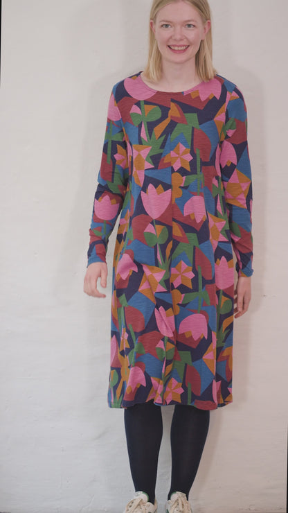 Danalberte LS Slub Dress Rose GEOFLEUR
