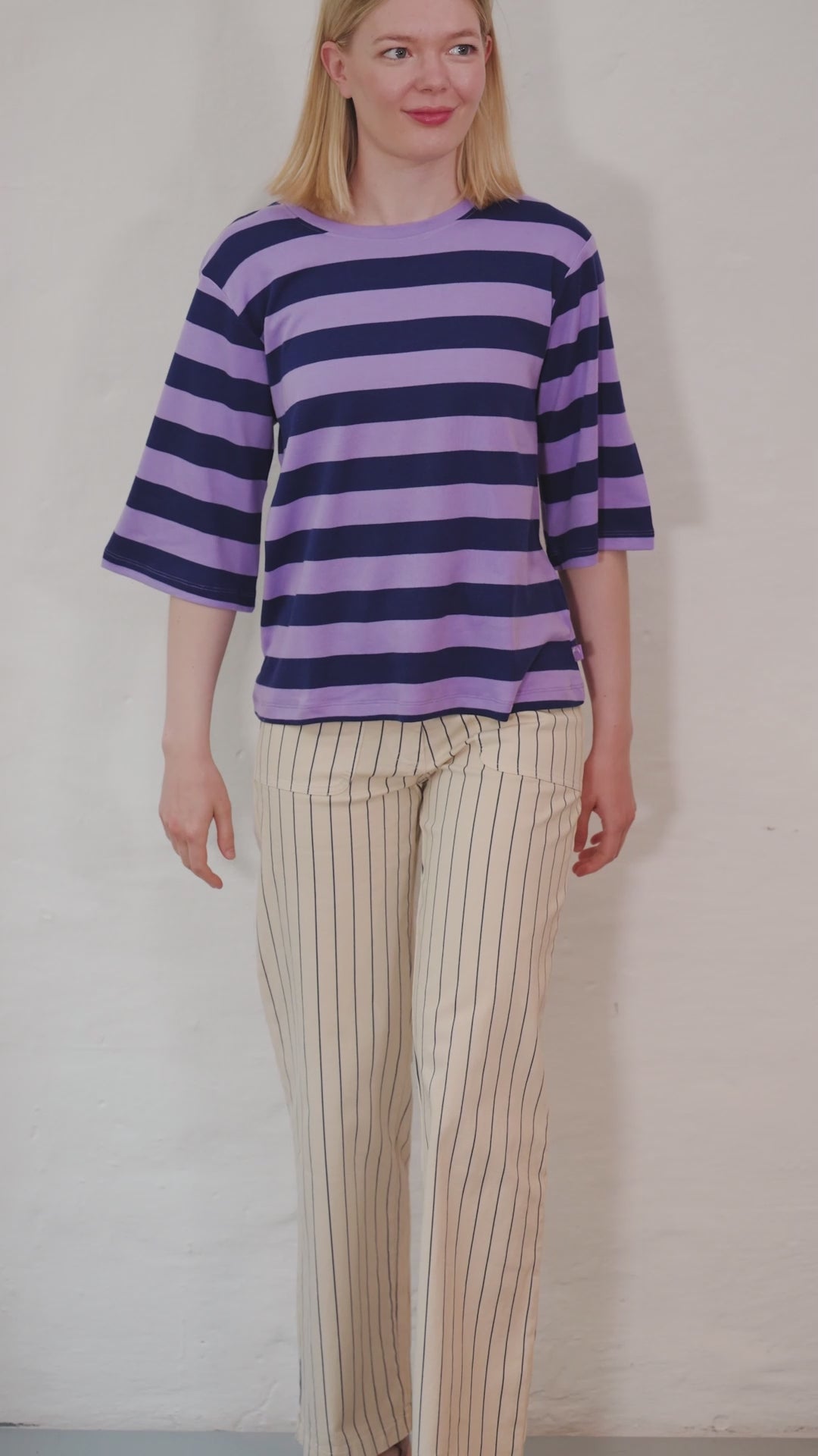 Daneglad Interlock Tee Dark Blue/Light Lilac