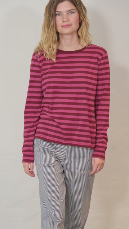 Danebasic Merry LS Tee Dark Cherry/Berry Compote
