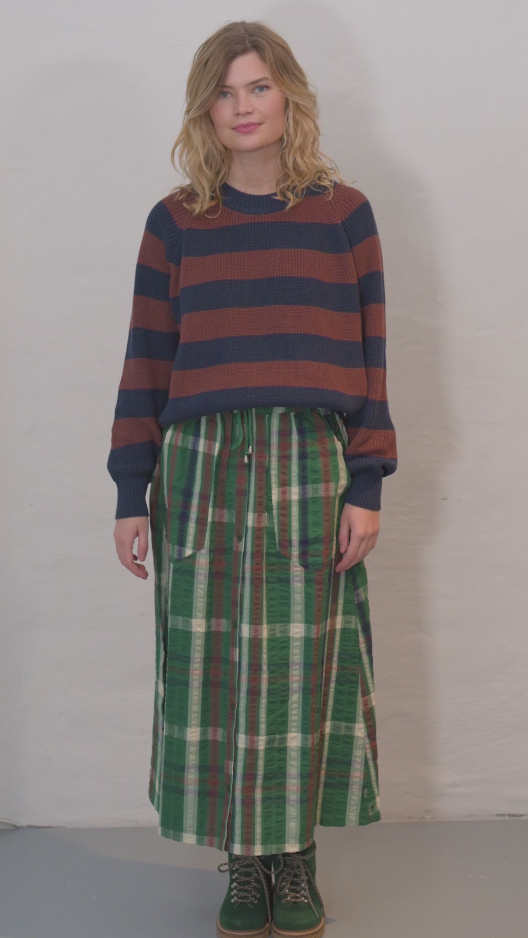 Danejumbo Cotton Rib Sweater Dk Navy/Dk Merlot