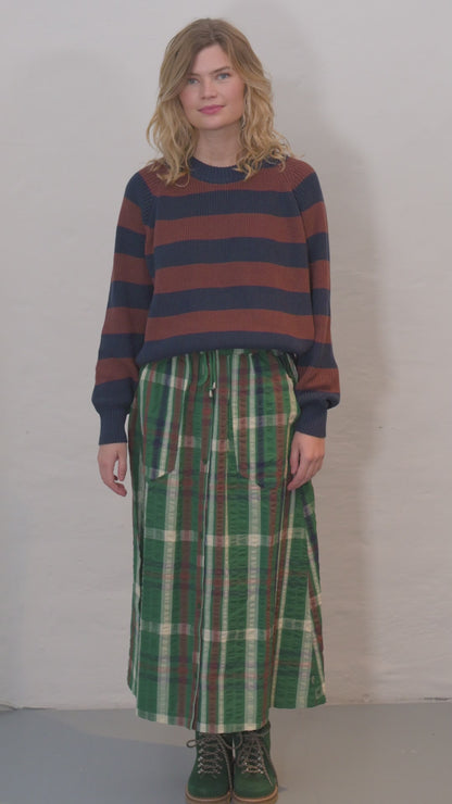 Danejumbo Cotton Rib Sweater Dk Navy/Dk Merlot