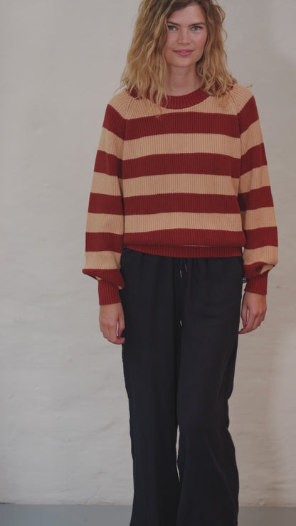 Danejumbo Cotton Rib Sweater Chili/Nougat