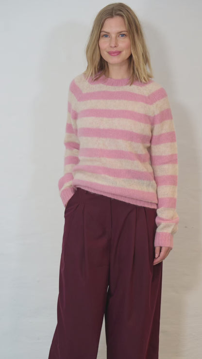 Daneherbal Mohair Sweater Cold Pink/Light Beige