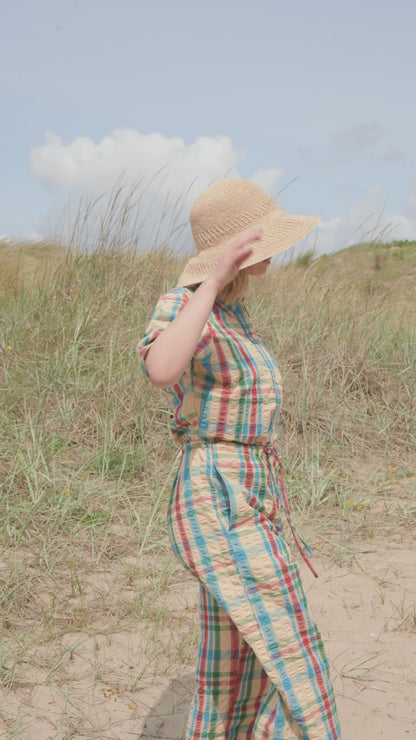 Danefruit Seersucker Suit Nougat CHECK