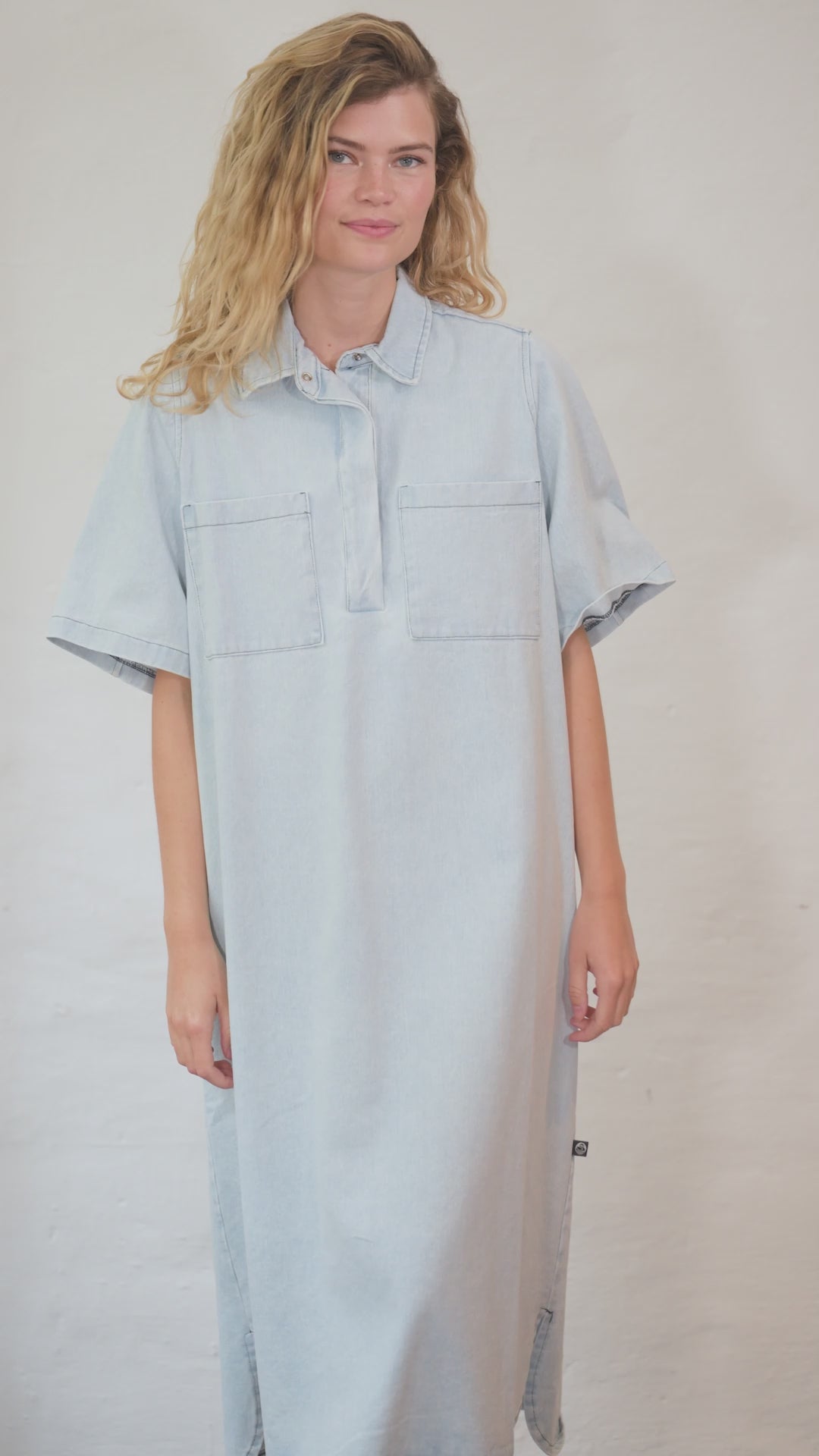 Danefolk Denim SS Dress Light Light Blue