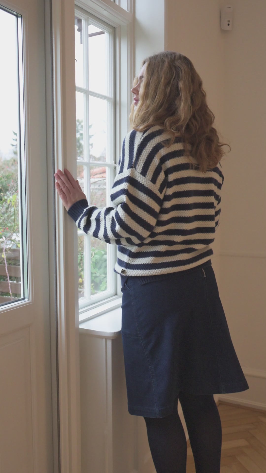 Daneva Wool Sweater Dk Navy/Lt Beige 