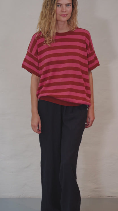 Danepopcorn Cotton Sweater Tee Soft Cherry/Chili