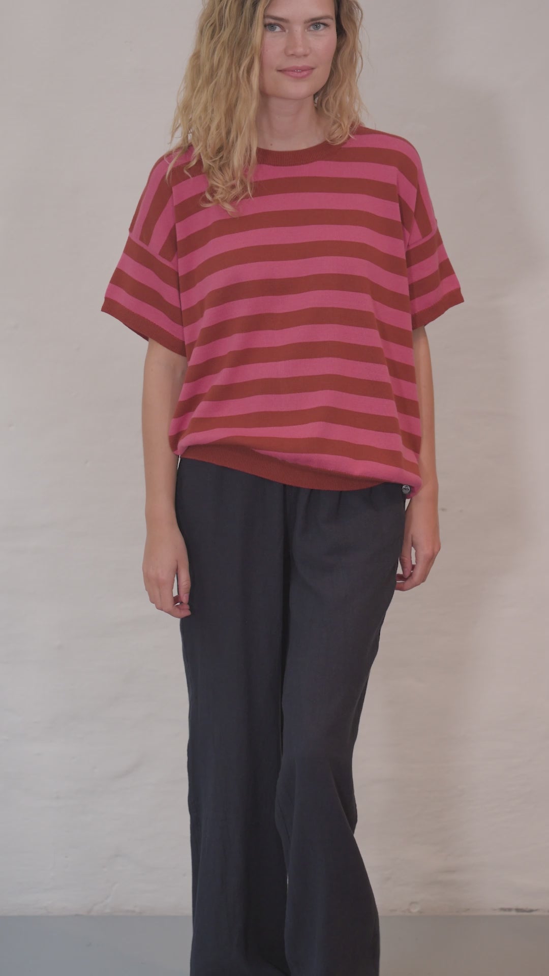 Danepopcorn Cotton Sweater Tee Soft Cherry/Chili