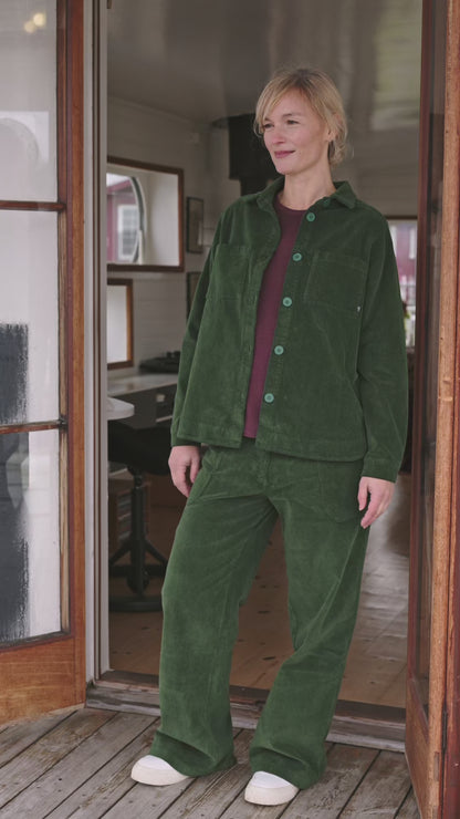 Daneplanet Cord Stretch Pants Dark Forest