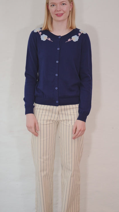 Danelife Wool-Mix Cardigan Dark Blue