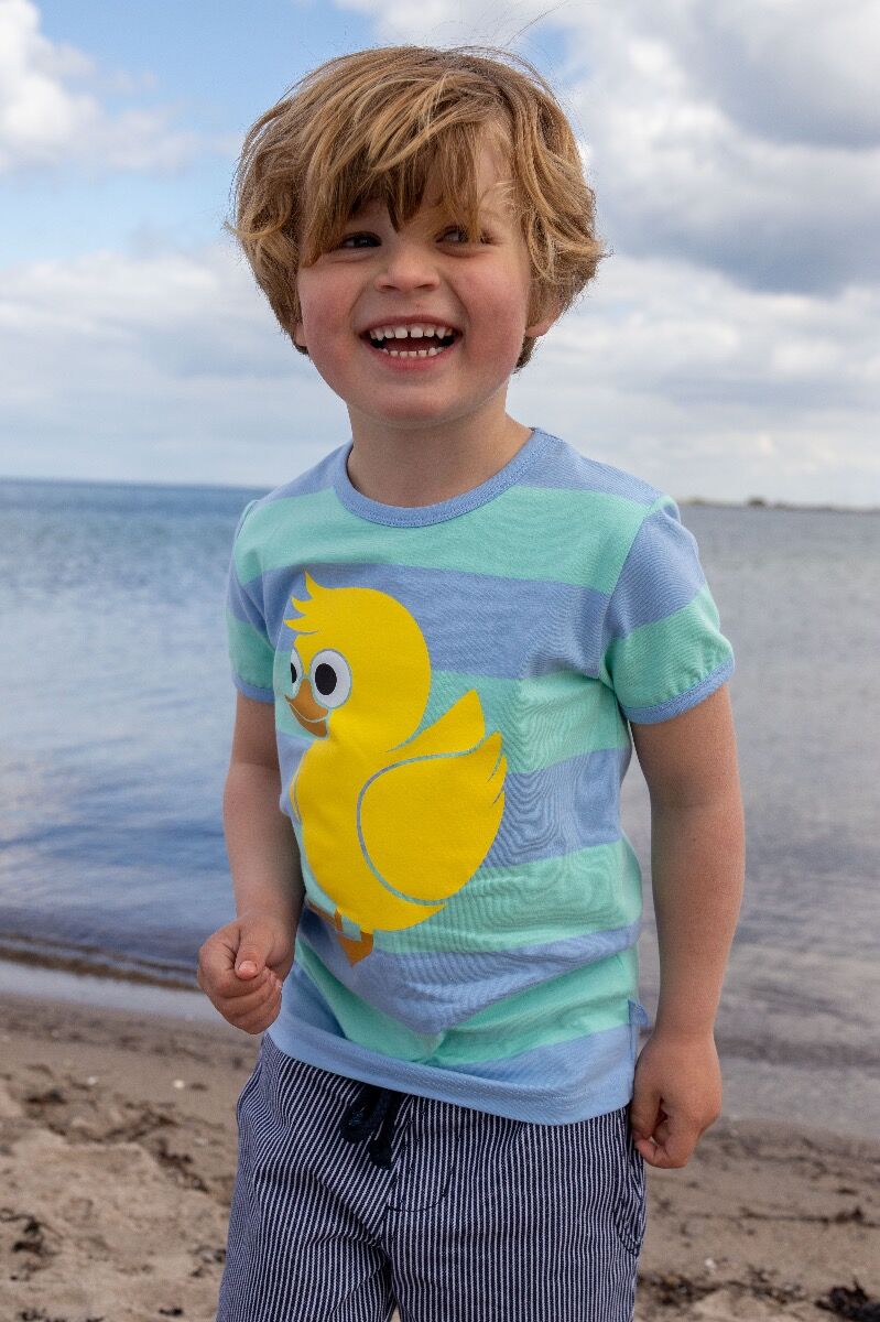 T-shirt til børn med and 