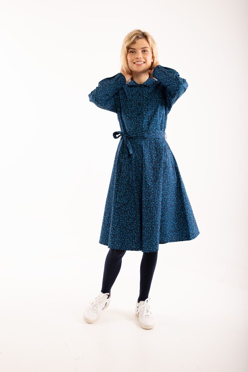 Daneribe Poplin Dress Dusty navy FLEURIE