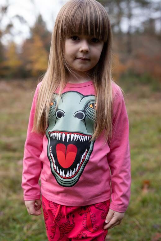 Bluse til børn med t-rex    