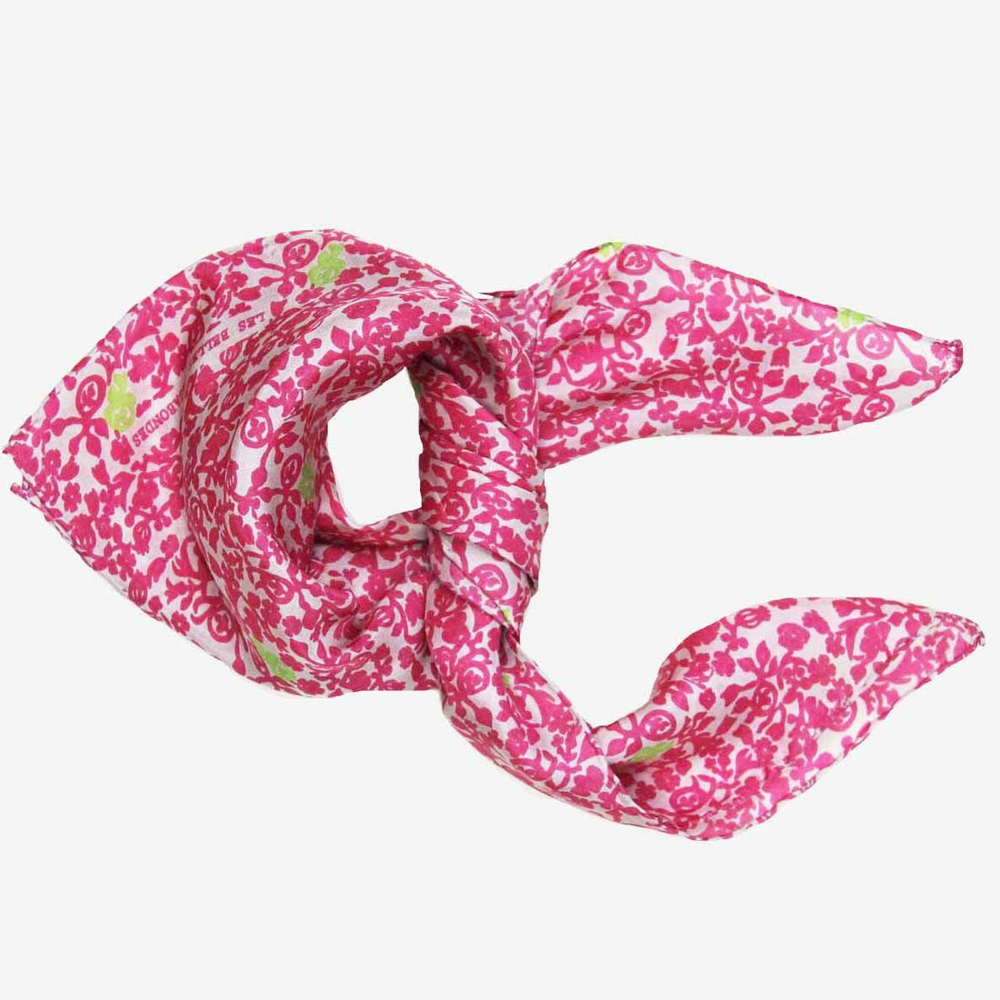 Les Belles Vagabondes Mini Silk Scarf Pink Lobelia