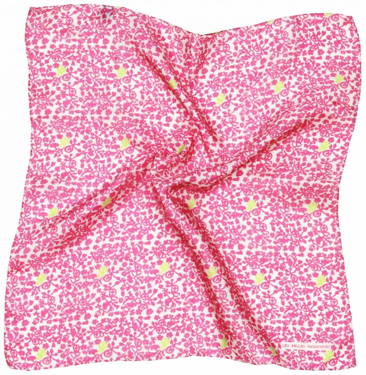 Les Belles Vagabondes Mini Silk Scarf Pink Lobelia