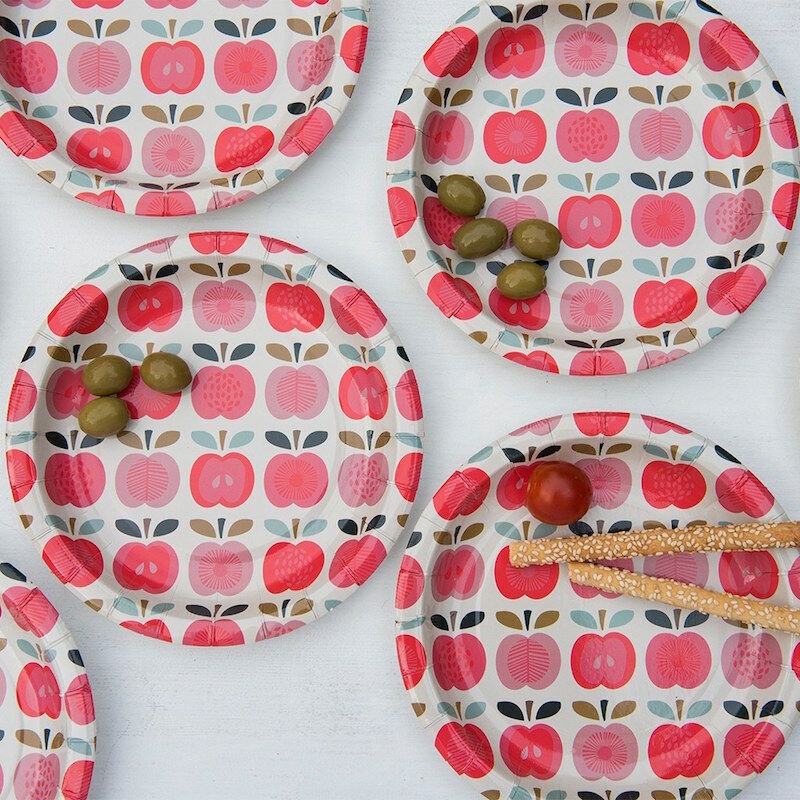 RL Paper Plates Round Vintage apple