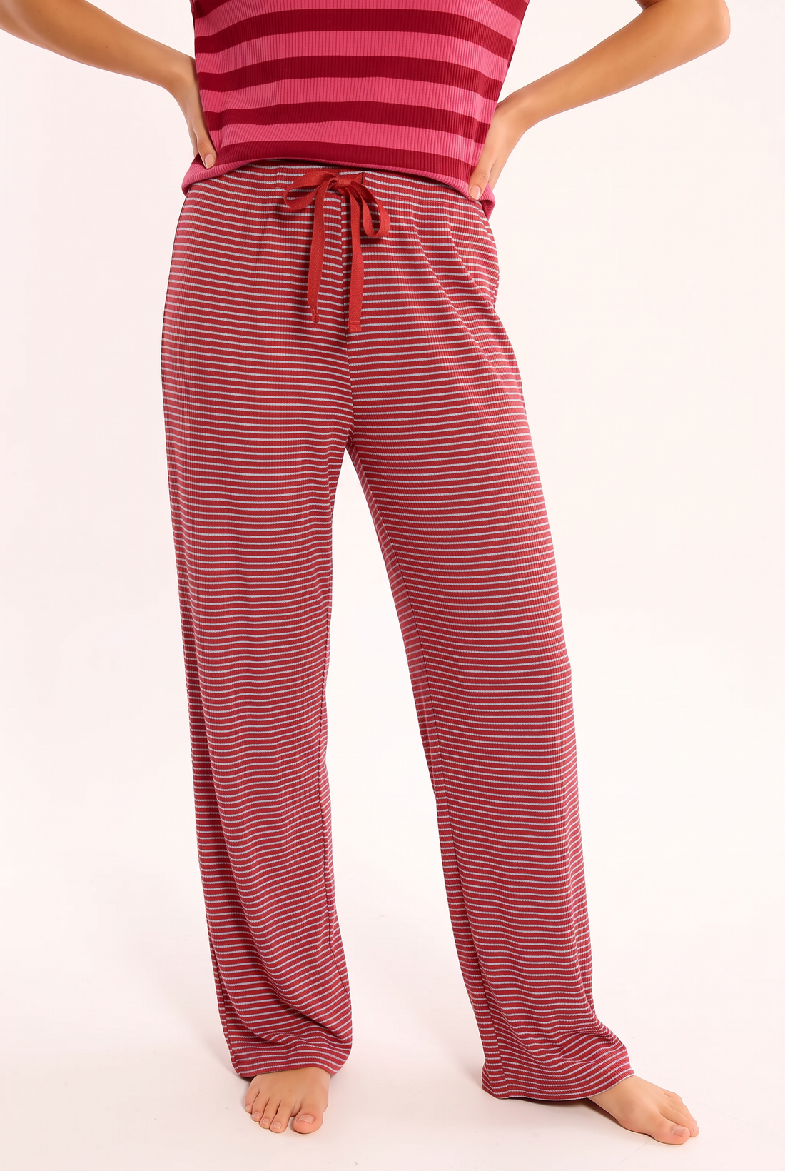 ESS - Danebalka Ribbing Pants Chili/Cold Sky