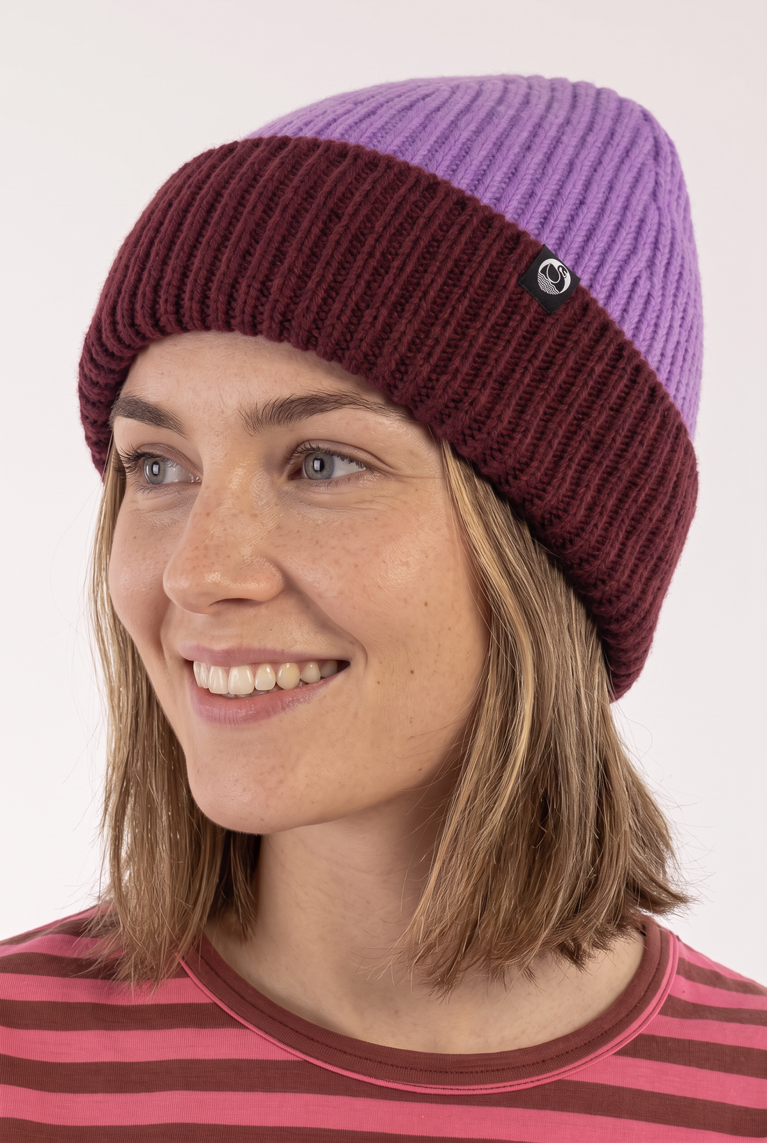 Danewarm Thoughts Merino Wool Beanie Purple/Dark Wine