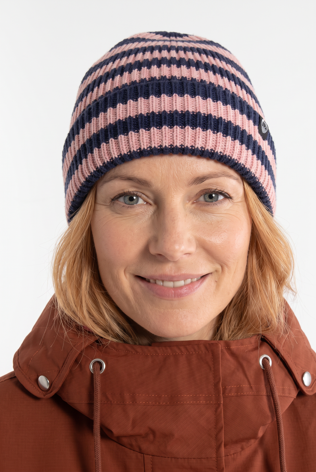 Danefolk Cotton Beanie Dark Navy/Ancient Rose