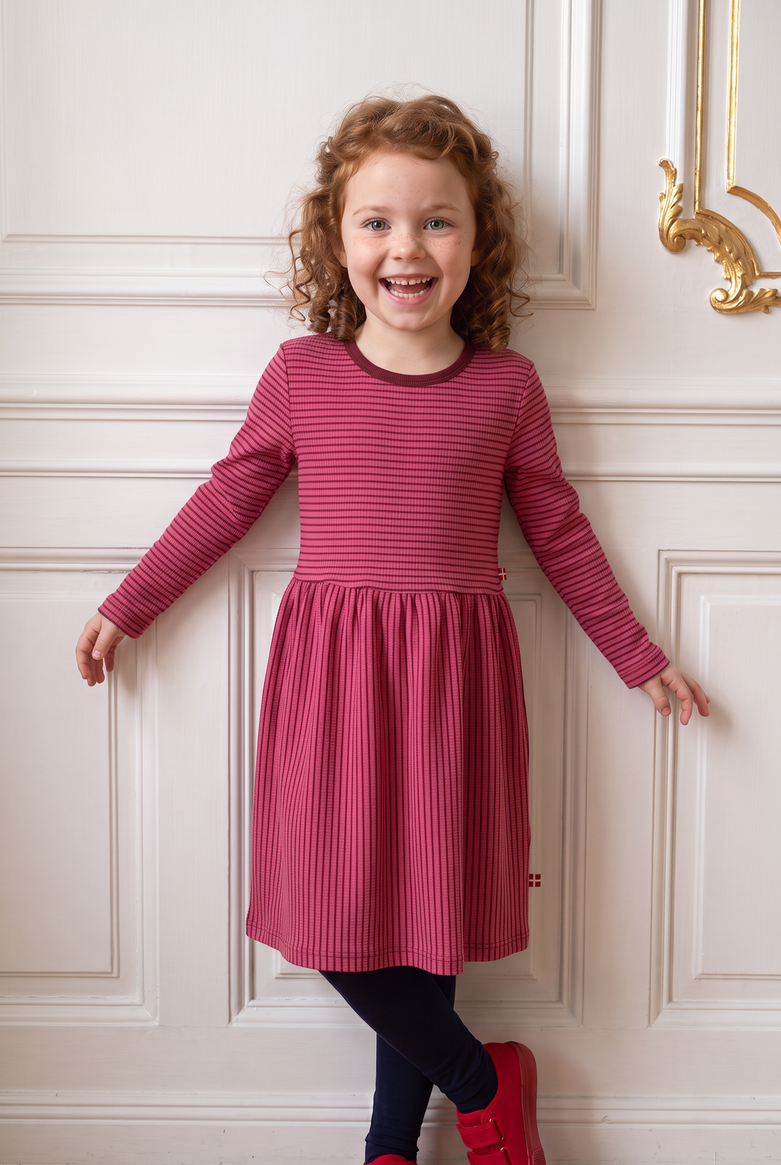 ESS - Danesjov Ribbing Dress Dark Cherry/Berry Compote