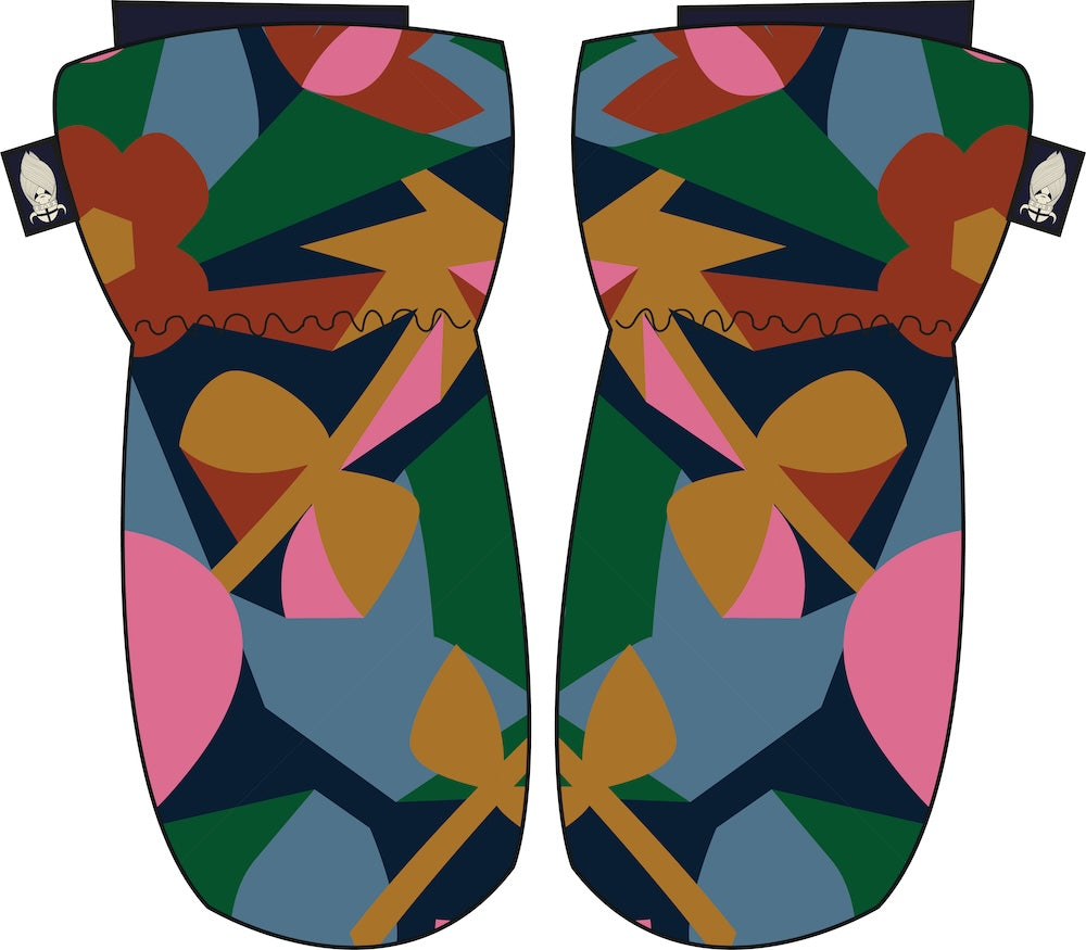 Danesnowball Mittens Dark Navy/Soft Cherry GEOFLEUR
