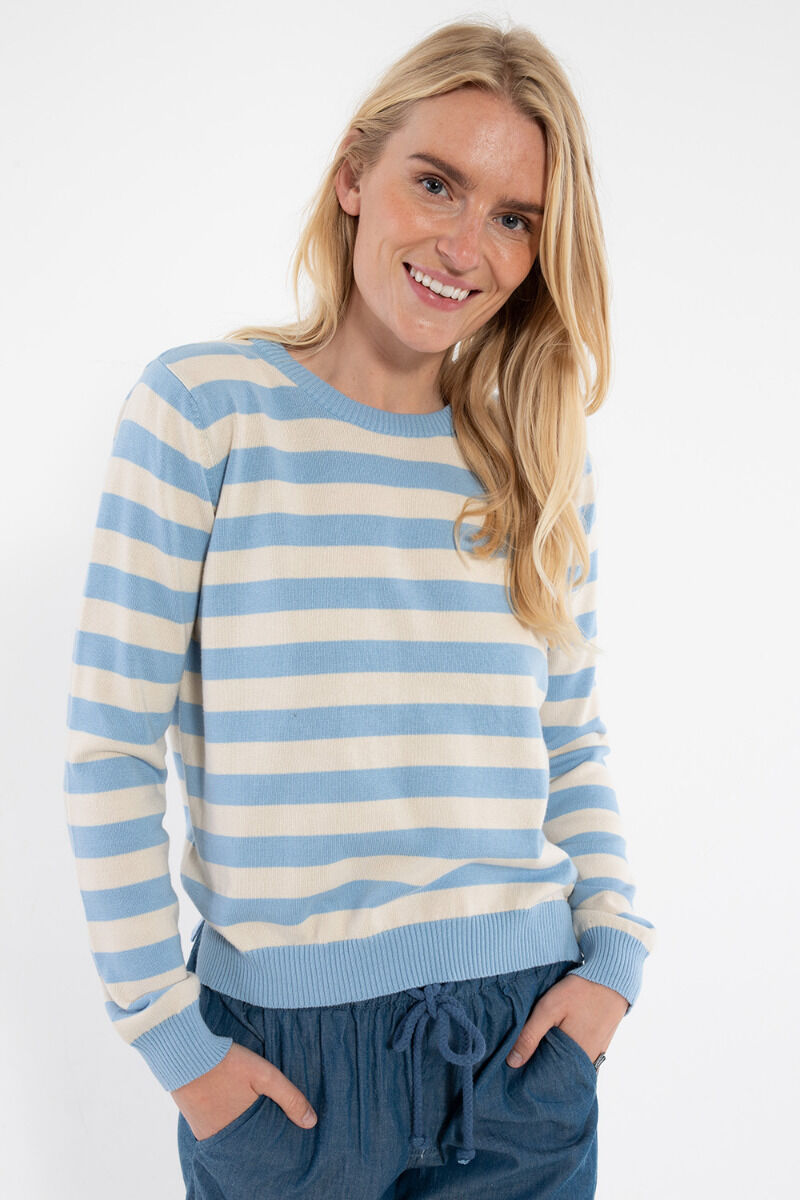 Danepearly Pearl Knit Sweater Lt Blue/Chalk