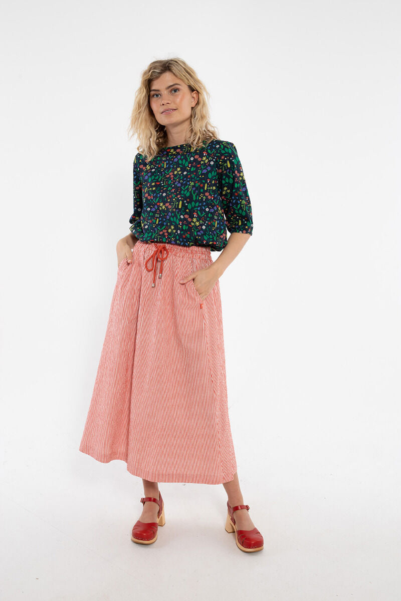 Danespresso Seersucker Skirt Bright Red/Chalk