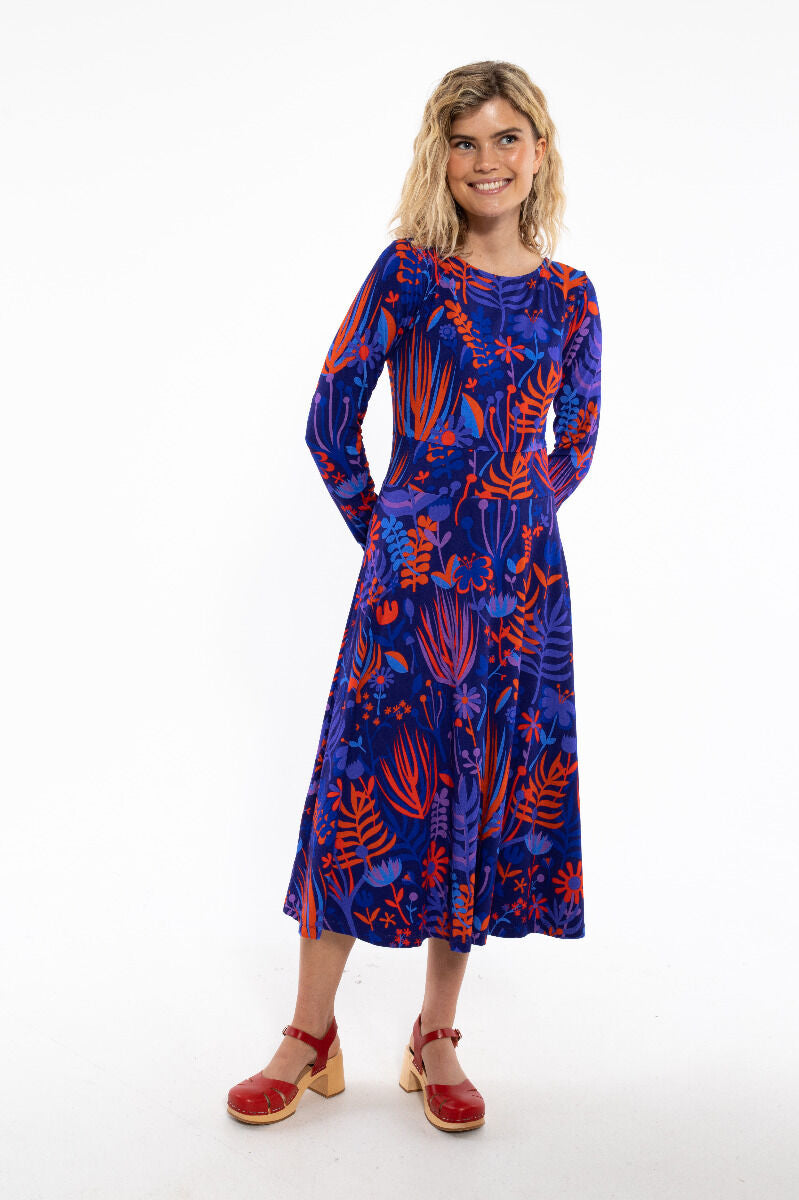 Danesigrid Viscose Dress Deep Marine WALKABOUT