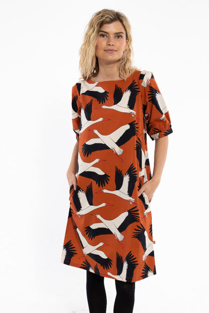 Danedal Dress Rust BIG STORK