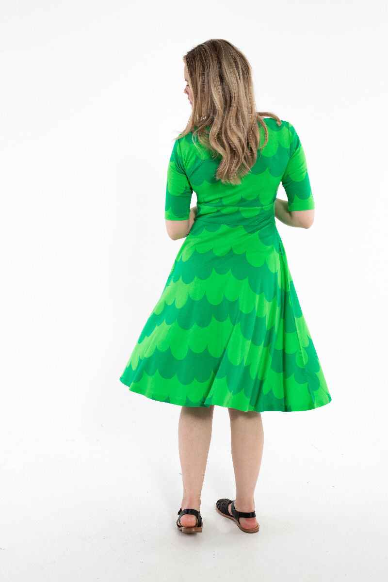 ORGANIC - Danecharlotte Interlock Dress Green PUFFY CLOUDS