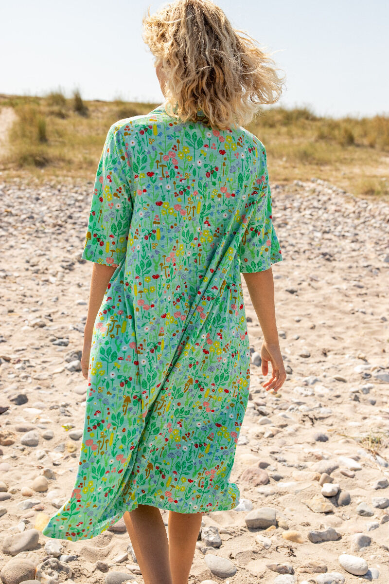 ORGANIC - Dananemone Viscose Slub Dress Foam BOTANICAL