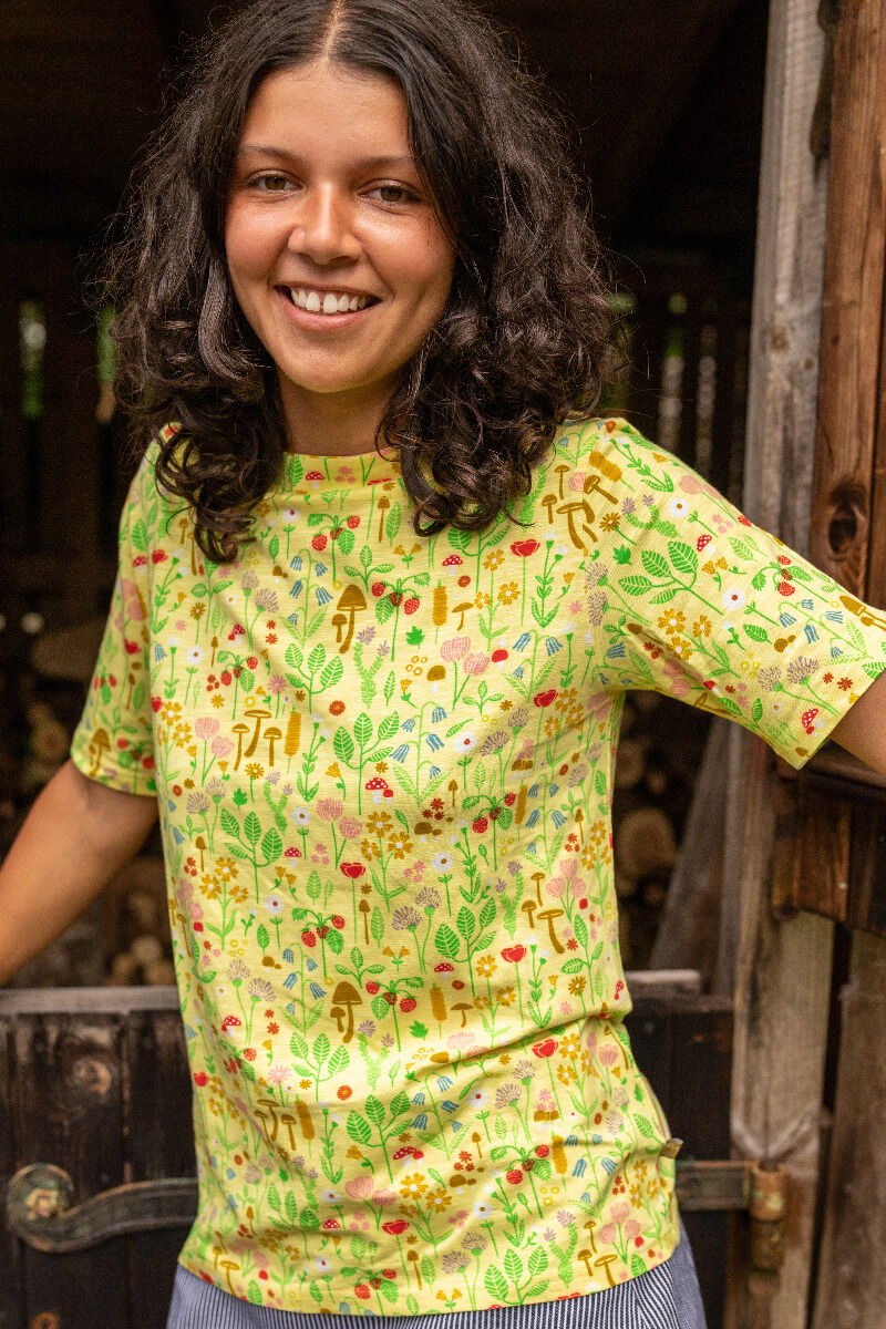 ORGANIC - Daneboatneck Viscose Slub Tee Pale Yellow BOTANICAL