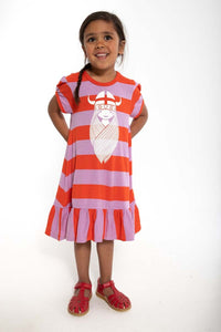 Danevesterbro Dress Bright Red/ Soft Viola FREJA