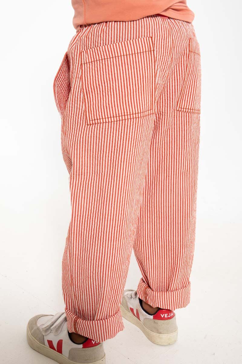 Danefrede Searsucker Pants  Chalk/Bright Red