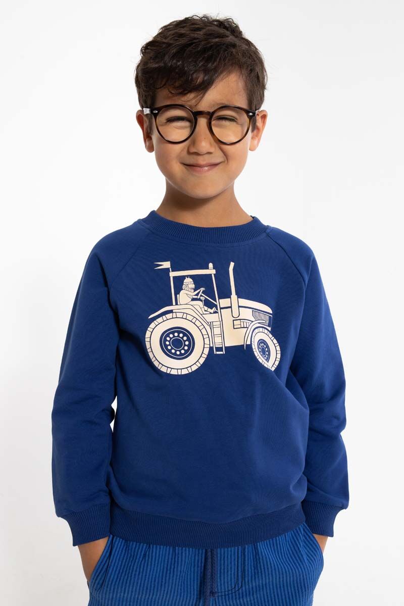 Sweater til børn med viking på traktor 