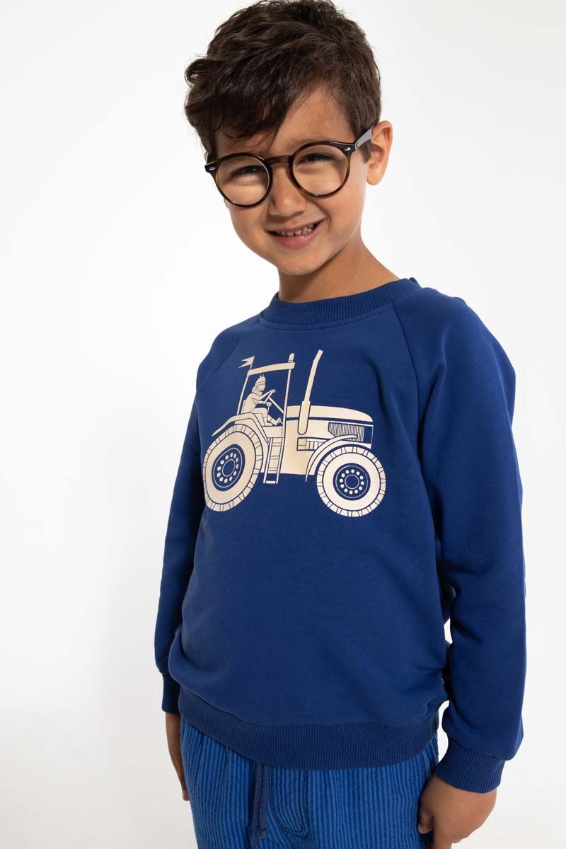 Sweater til børn med viking på traktor 