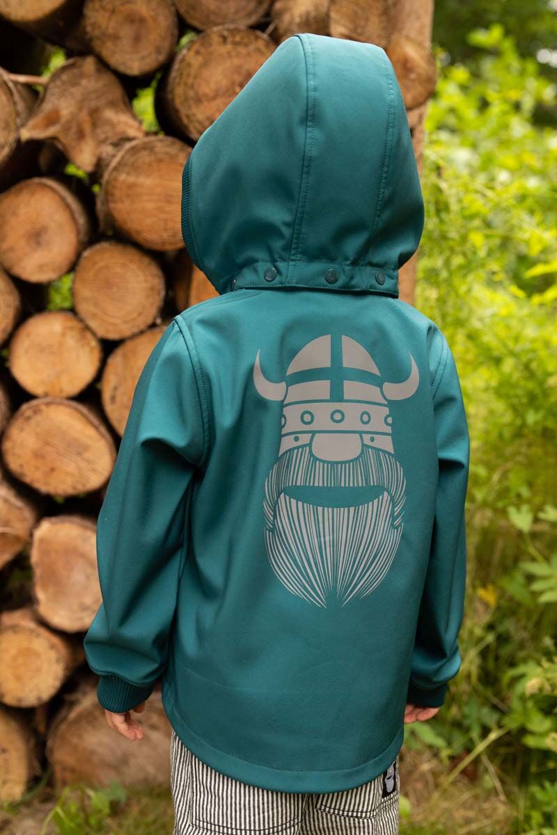 Softshell jakke til børn med viking 
