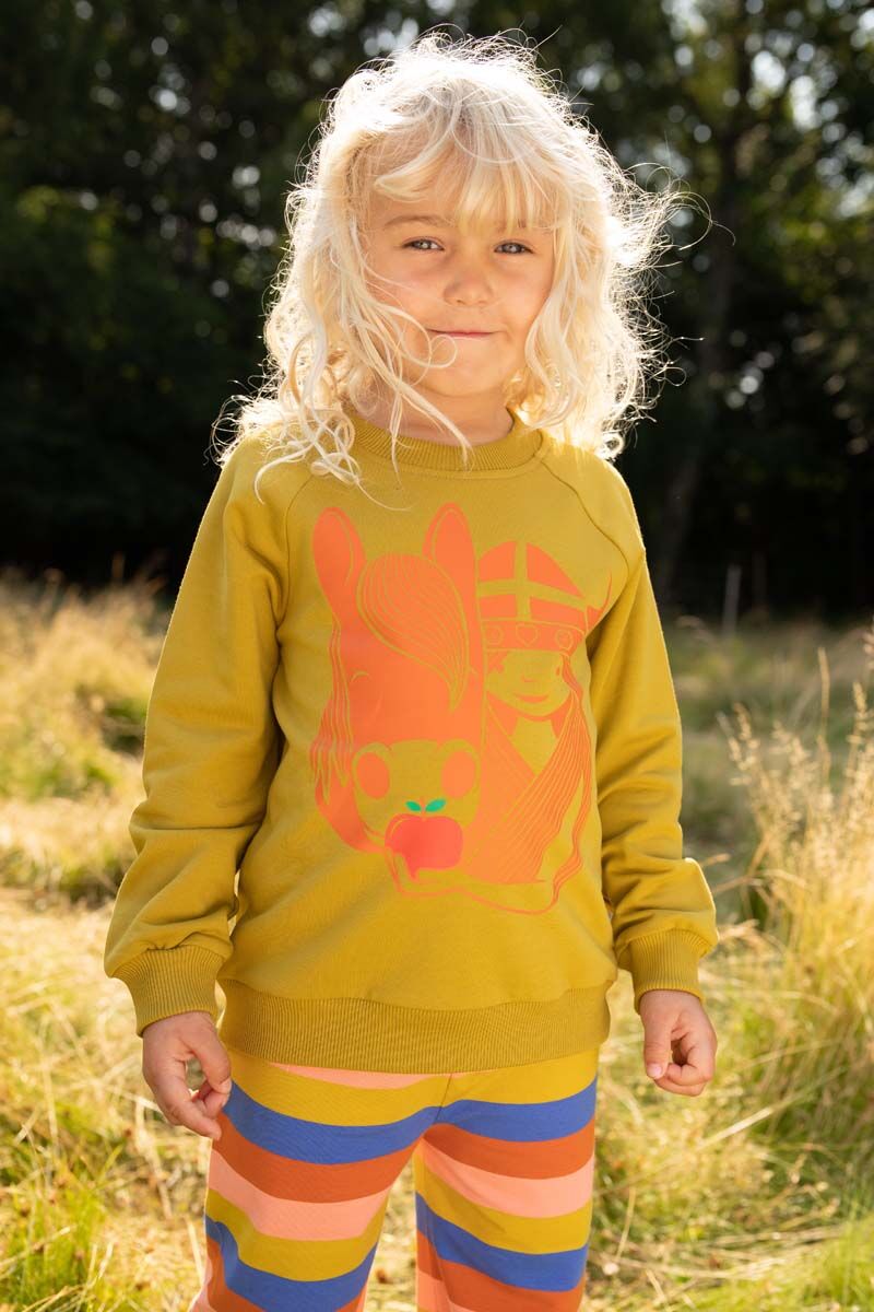Sweater til børn med viking og hest 