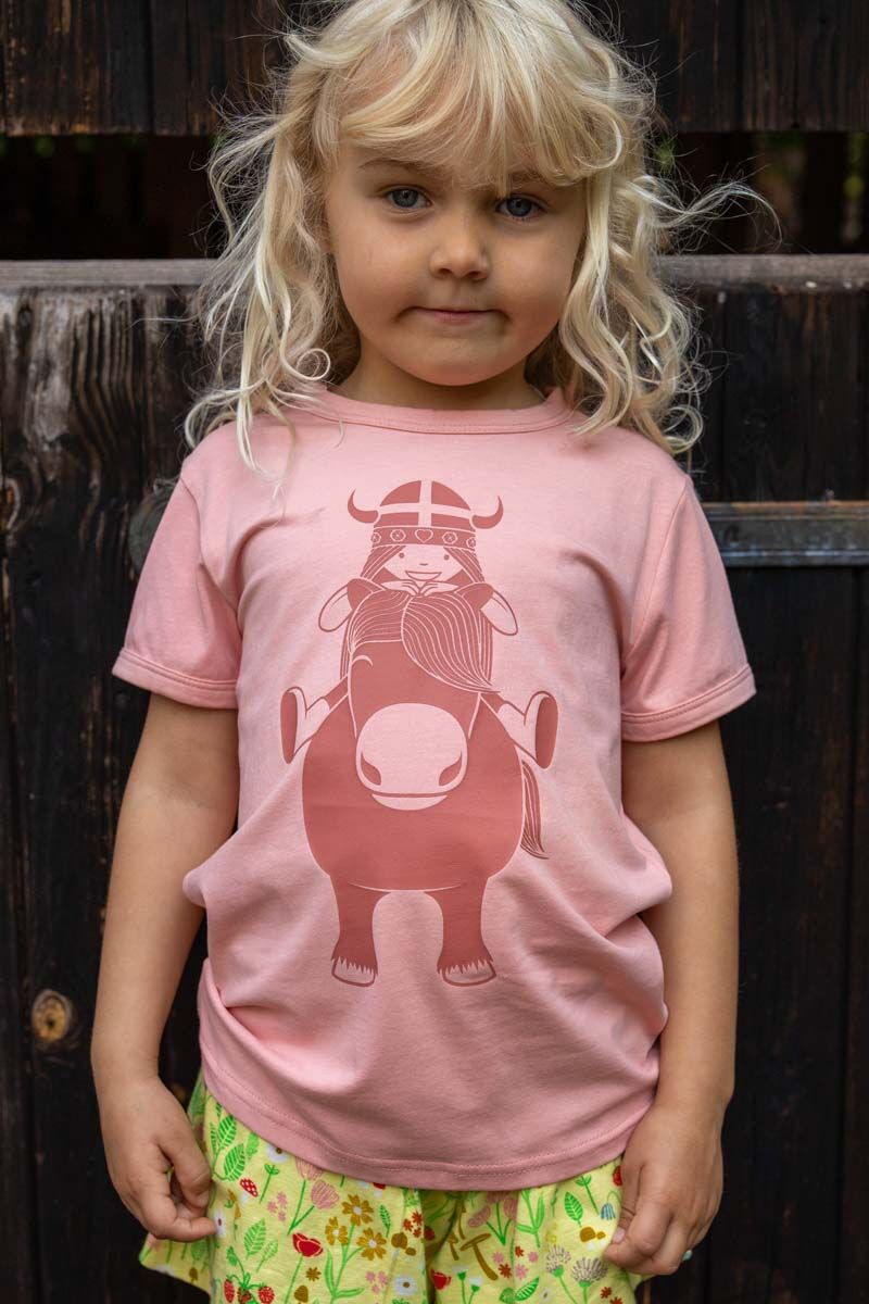 Bluse til børn med viking og hest