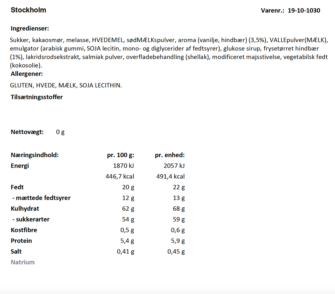 Lakridseriet Stockholm lakrids m/Hvid Chokolade