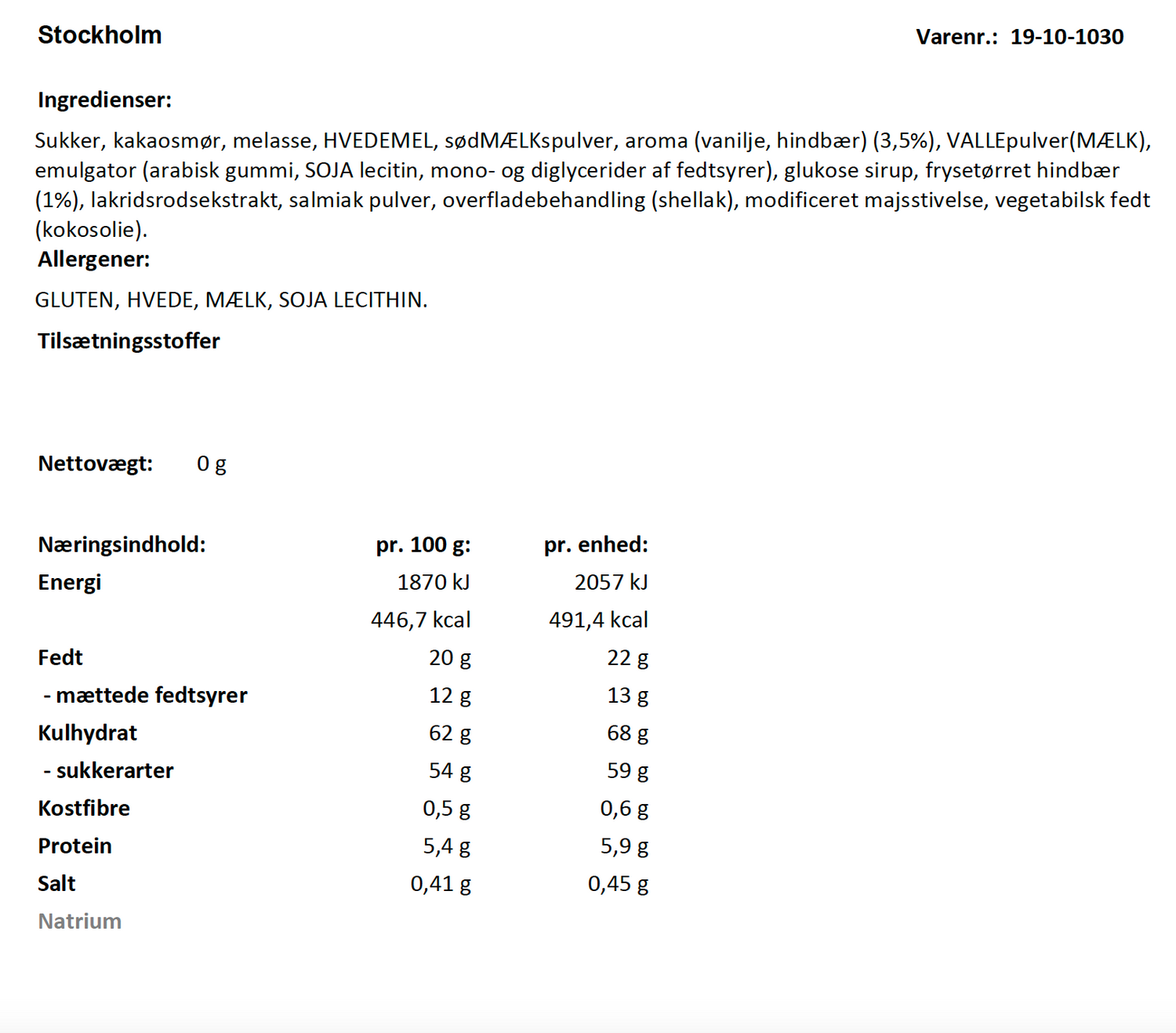 Lakridseriet Stockholm lakrids m/Hvid Chokolade