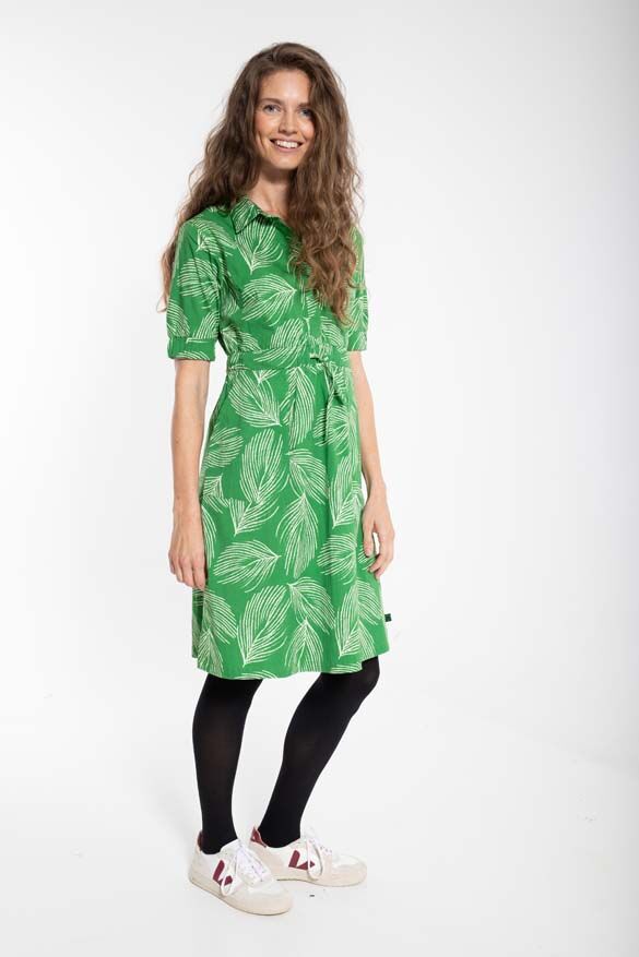 Danesusanne Poplin Dress Green/chalk PALMA